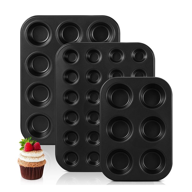 Muffin Tin Nonstick - Set di 3 Stampi Antiaderenti per