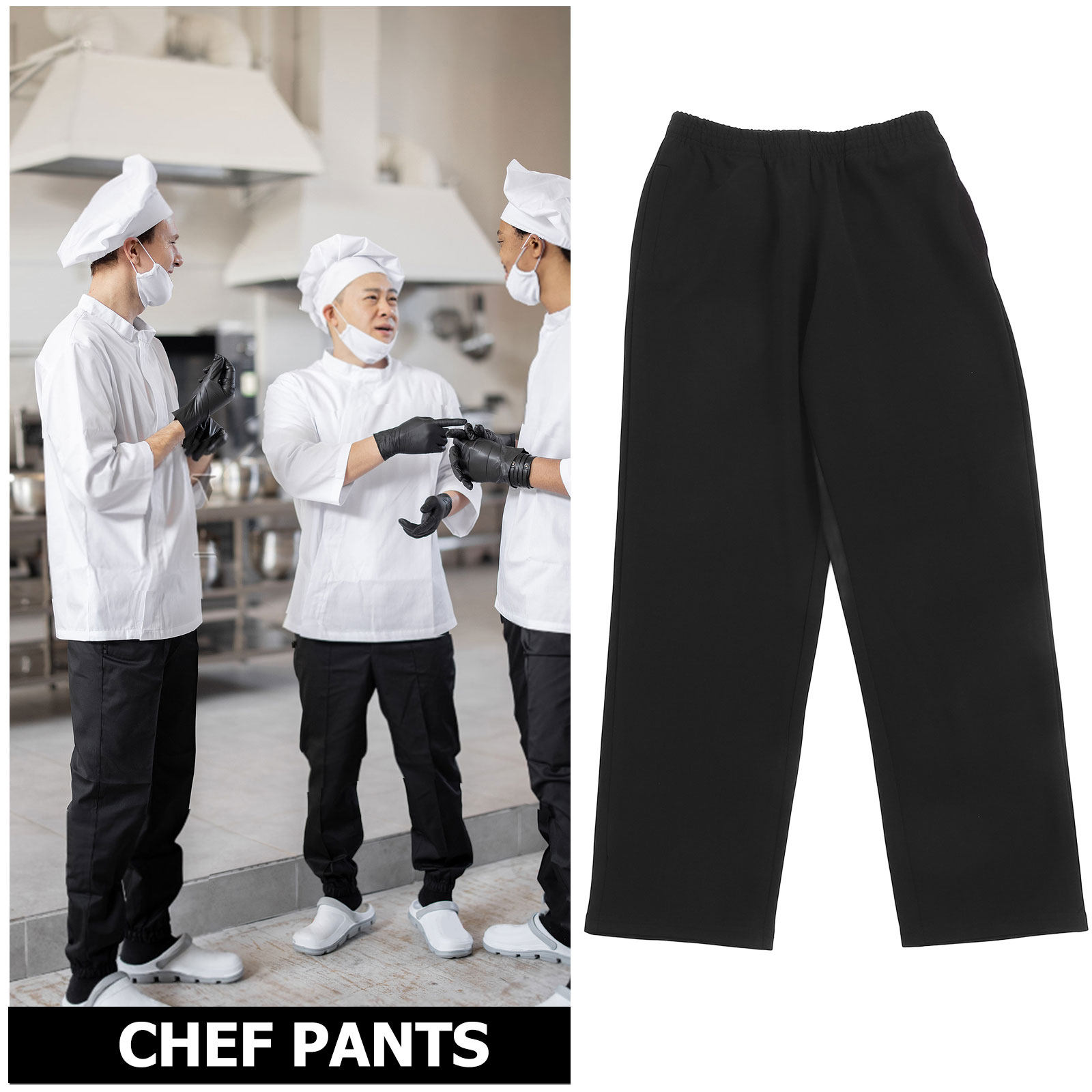 Pantaloni da chef neri, traspi - Cooking Chef Xl recensione e prezzo