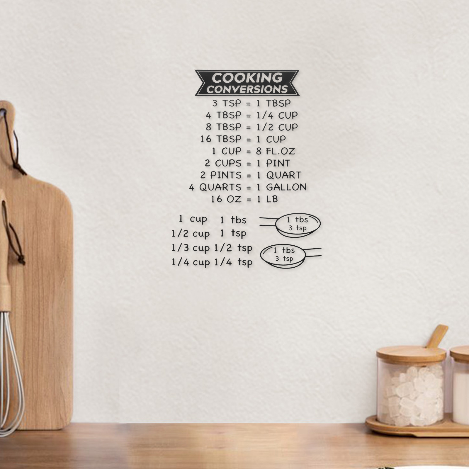 Adesivi con tabella di convers - Kitchen Baking Conversion Chart recensione e prezzo