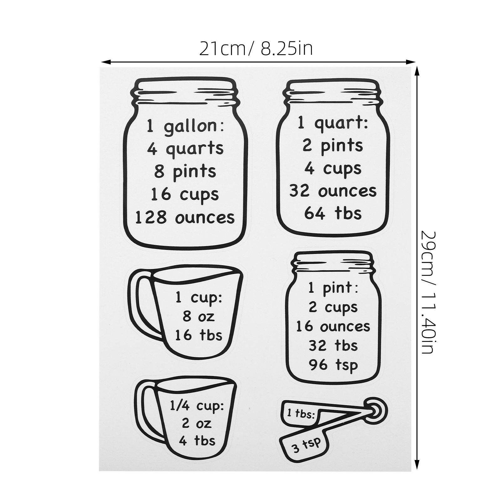 Adesivi con tabella di convers - Kitchen Baking Conversion Chart recensione e prezzo