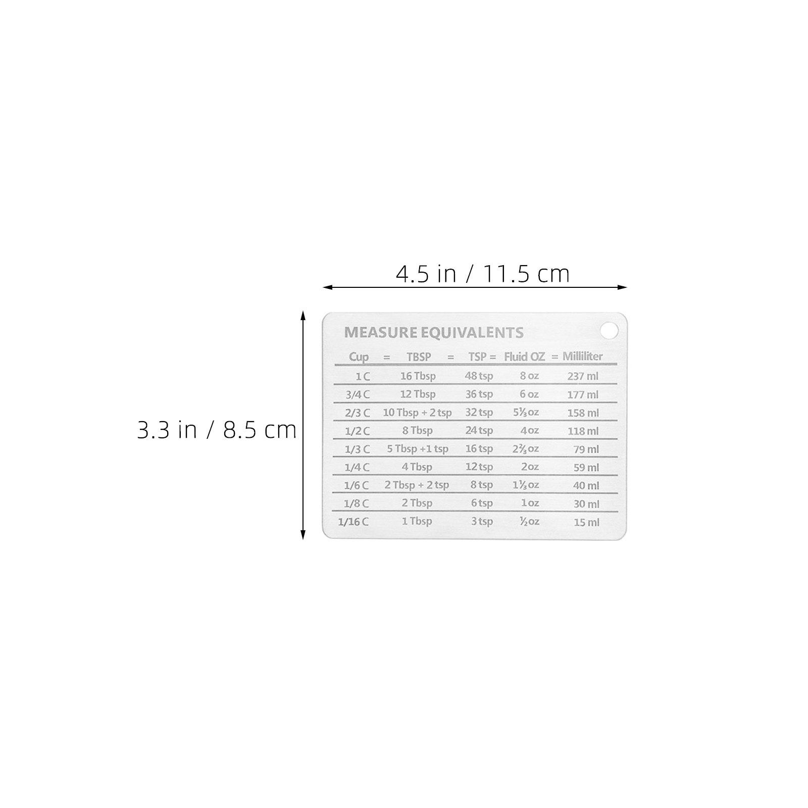 Tabella di misurazione in acci - Kitchen Baking Conversion Chart recensione e prezzo
